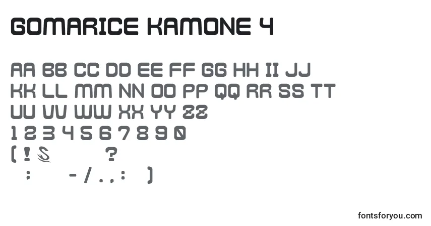 Шрифт Gomarice kamone 4 – алфавит, цифры, специальные символы