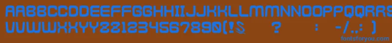 フォントgomarice kamone 4 – 茶色の背景に青い文字