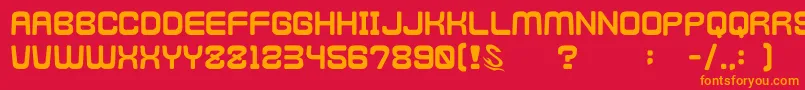 フォントgomarice kamone 4 – 赤い背景にオレンジの文字