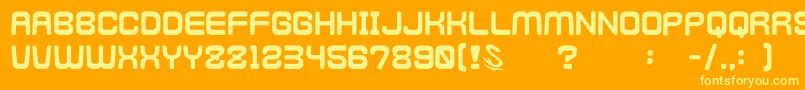 フォントgomarice kamone 4 – オレンジの背景に黄色の文字