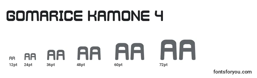 Размеры шрифта Gomarice kamone 4
