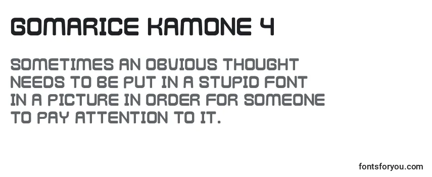 Review of the Gomarice kamone 4 Font