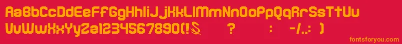 フォントgomarice kamone 6 – 赤い背景にオレンジの文字