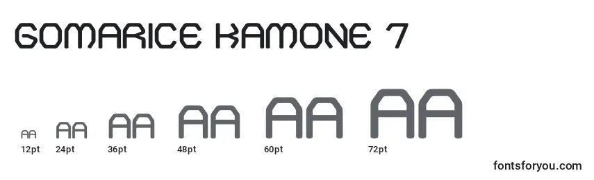 Размеры шрифта Gomarice kamone 7