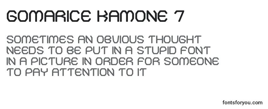 Review of the Gomarice kamone 7 Font
