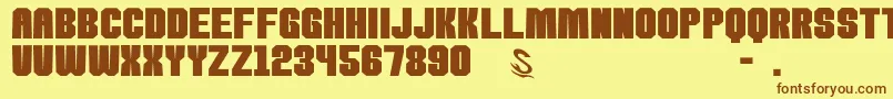 gomarice kamone 8 Font – Brown Fonts on Yellow Background