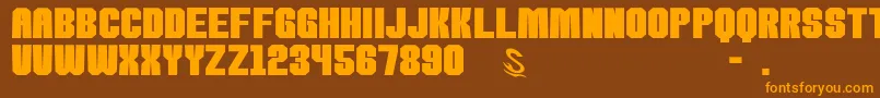 gomarice kamone 8 Font – Orange Fonts on Brown Background