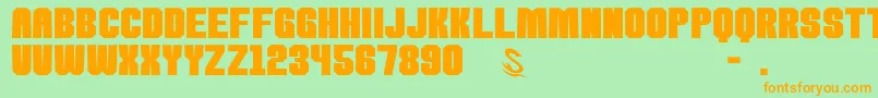 gomarice kamone 8 Font – Orange Fonts on Green Background