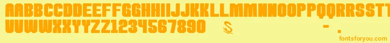 gomarice kamone 8 Font – Orange Fonts on Yellow Background
