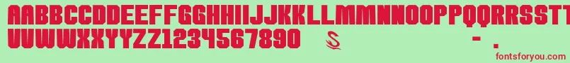 gomarice kamone 8 Font – Red Fonts on Green Background