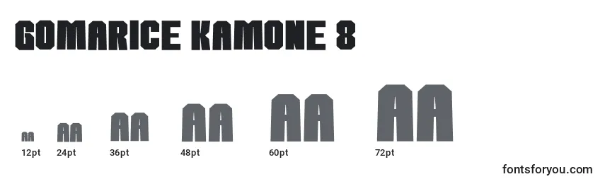 Размеры шрифта Gomarice kamone 8