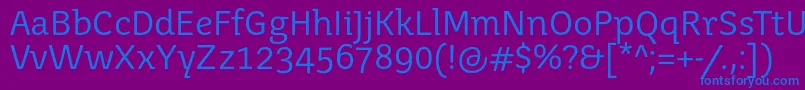 Juvenisbook Font – Blue Fonts on Purple Background