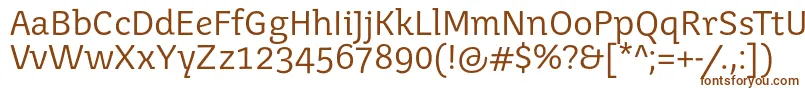 Czcionka Juvenisbook – brązowe czcionki na białym tle