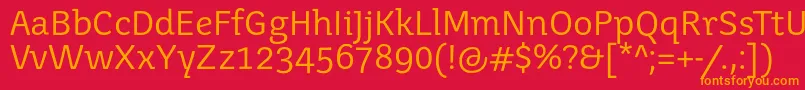 Шрифт Juvenisbook – оранжевые шрифты на красном фоне