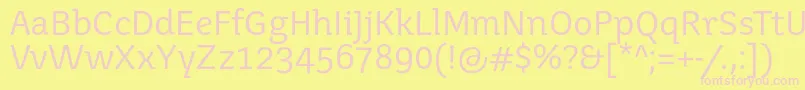 Juvenisbook-fontti – vaaleanpunaiset fontit keltaisella taustalla