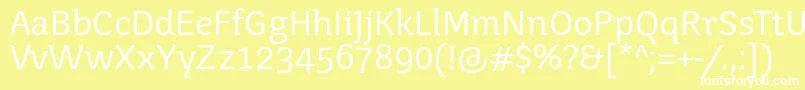 Juvenisbook-fontti – valkoiset fontit keltaisella taustalla
