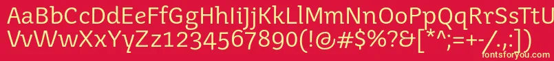 Juvenisbook-fontti – keltaiset fontit punaisella taustalla