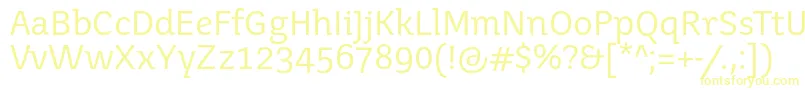 フォントJuvenisbook – 白い背景に黄色の文字