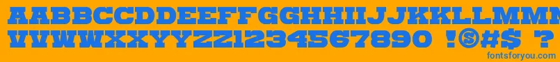 gomarice katamari serif Font – Blue Fonts on Orange Background
