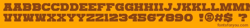 gomarice katamari serif Font – Brown Fonts on Orange Background