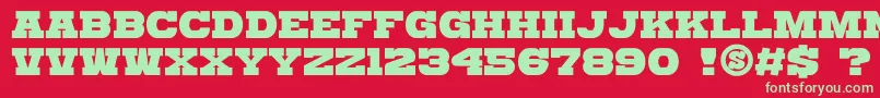 gomarice katamari serif Font – Green Fonts on Red Background