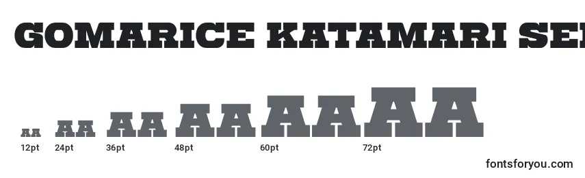 Gomarice katamari serif-fontin koot