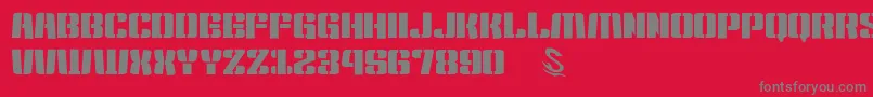 gomarice kensuco stencil Font – Gray Fonts on Red Background