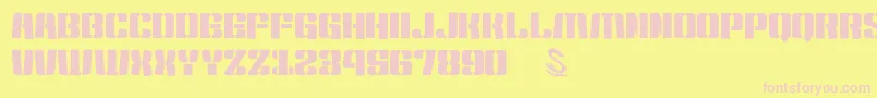 gomarice kensuco stencil Font – Pink Fonts on Yellow Background