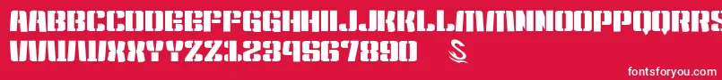 gomarice kensuco stencil Font – White Fonts on Red Background