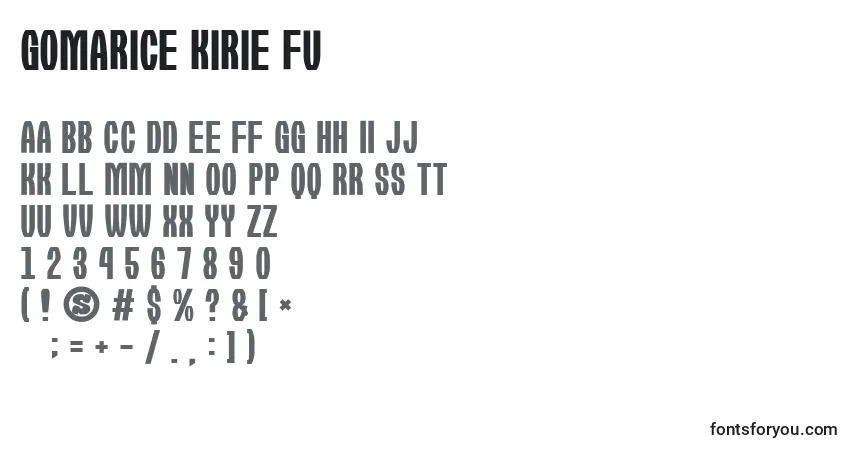 Czcionka Gomarice kirie fu – alfabet, cyfry, specjalne znaki