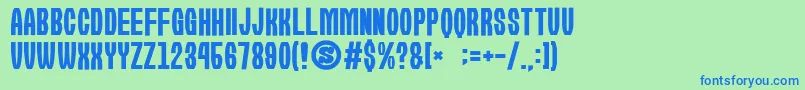 gomarice kirie fu Font – Blue Fonts on Green Background