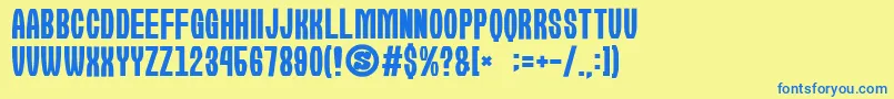 gomarice kirie fu Font – Blue Fonts on Yellow Background