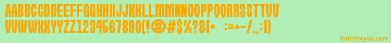 gomarice kirie fu Font – Orange Fonts on Green Background