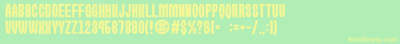 gomarice kirie fu Font – Yellow Fonts on Green Background