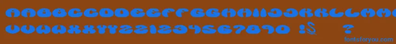 gomarice manzyu Font – Blue Fonts on Brown Background