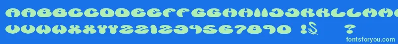 gomarice manzyu Font – Green Fonts on Blue Background