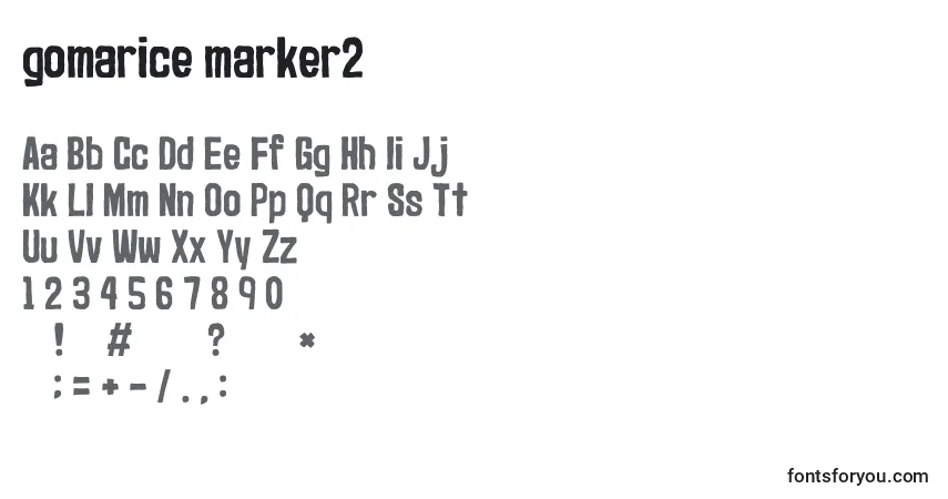A fonte Gomarice marker2 – alfabeto, números, caracteres especiais