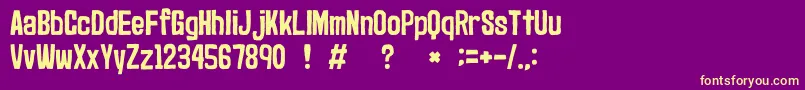 gomarice marker2-Schriftart – Gelbe Schriften auf violettem Hintergrund
