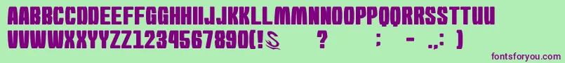 gomarice morning karashi Font – Purple Fonts on Green Background