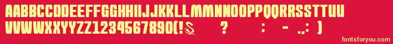 gomarice morning karashi Font – Yellow Fonts on Red Background