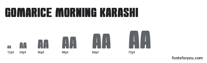 Größen der Schriftart Gomarice morning karashi