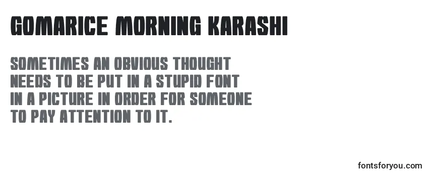 Review of the Gomarice morning karashi Font