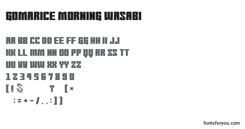 Шрифт Gomarice morning wasabi – алфавит, цифры, специальные символы