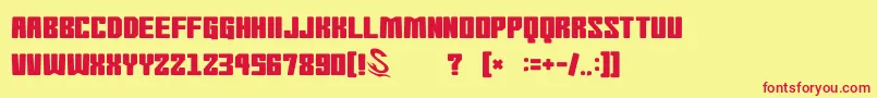 gomarice morning wasabi Font – Red Fonts on Yellow Background