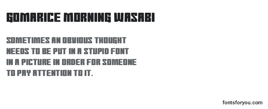 Review of the Gomarice morning wasabi Font