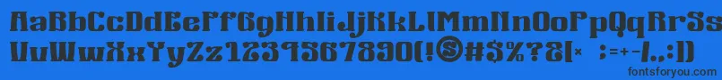 Шрифт gomarice mucha wo minagara milk tea – чёрные шрифты на синем фоне