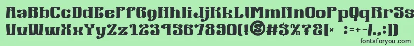Шрифт gomarice mucha wo minagara milk tea – чёрные шрифты на зелёном фоне