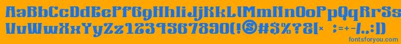 gomarice mucha wo minagara milk tea Font – Blue Fonts on Orange Background