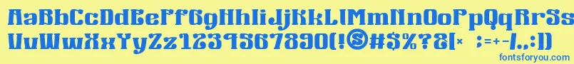 Шрифт gomarice mucha wo minagara milk tea – синие шрифты на жёлтом фоне
