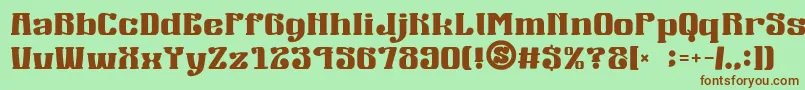 Шрифт gomarice mucha wo minagara milk tea – коричневые шрифты на зелёном фоне
